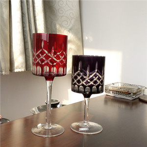 De color negro tallados <span class=keywords><strong>a</strong></span> <span class=keywords><strong>mano</strong></span> cristal titular de la vela, grabado candelabro cristal con madre clara - Product Image 3