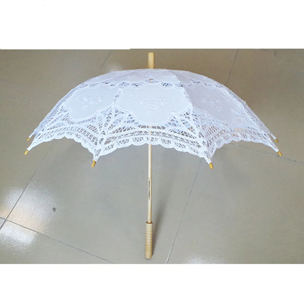 Дешевый белый ручной открытый деревянный каркас Свадебный зонт Канада