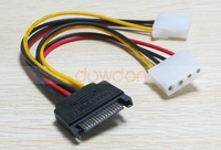 Cable Adaptador de Alimentación SATA de 15 Pines, Cable de Extensión de Alimentación SATA de 15 Pines Macho a 2X IDE de 4 Pines Hembra, Conector IDE a SATA