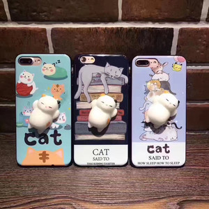 mignon squishy cat étui de téléphone 3d silicone protection squishy cat tpu dos mou pour iphone 7 / 7plus téléphone - Product Image 1