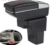 Jueshyun dai — accoudoir de voiture avec 7 interface USB, boîte de rangement, accessoire de rééquipement, Double couche surélevée, noir