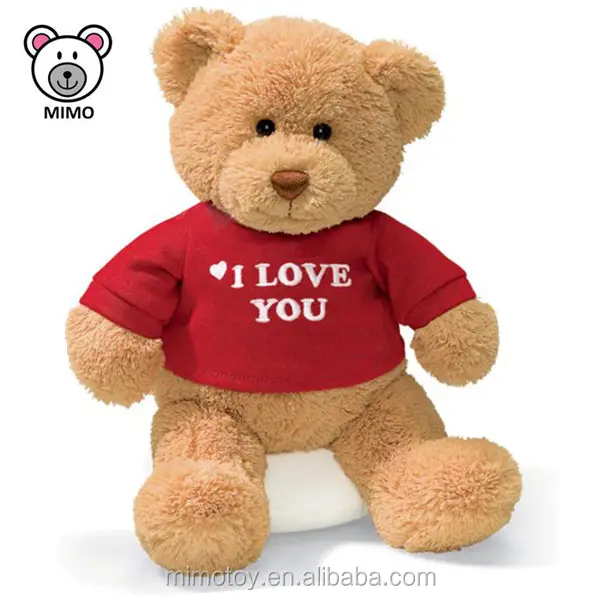 2019 New Valentine Gift Stuffed Animal Plush Teddy Bear With T shirts Fashion Custom LOGO Soft Plush Toy I Love You Teddy Bear