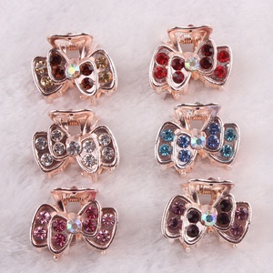 ローズゴールド合金ラインストーンレディースメタルヘアクロークリップ - Product Image 2