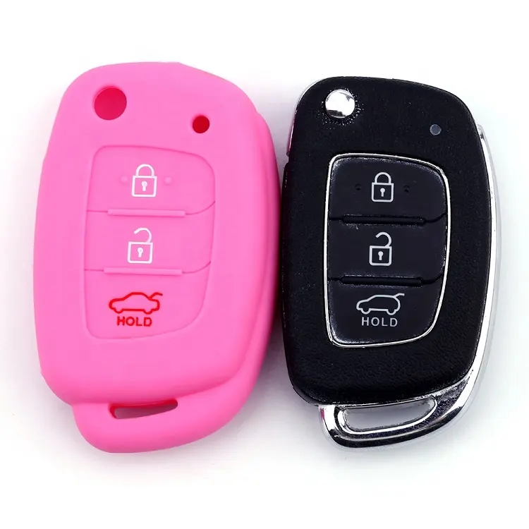 2021 accessoire automatique RYHX 3 bouton clé à distance personnalisé pliable voiture clés cas couvre Fob pour voiture clés vierges