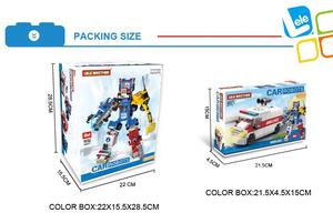 Bloques de construcción de Robot transformable para niños, <span class=keywords><strong>juguete</strong></span> de ladrillos, coche de policía, camión de <span class=keywords><strong>bomberos</strong></span>, DIY - Product Image 6