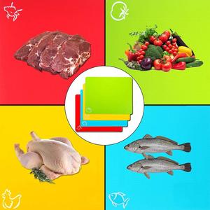 เขียงพลาสติกหนาพิเศษ4ชิ้นสำหรับใช้ในครัวแบบมัลติฟังก์ชันหลากสี - Product Image 5