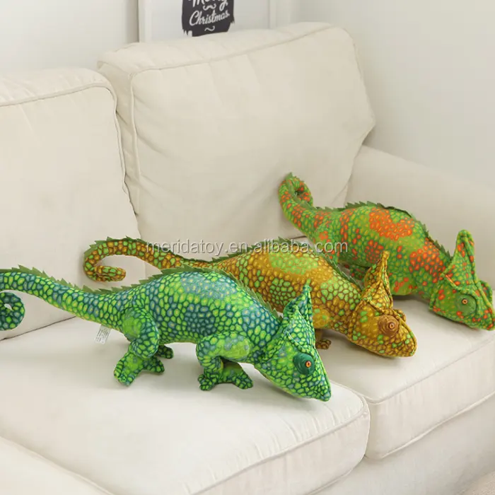 Custom New Design Simulation Plush Chameleon Toys Stuffed Realistic Reptiles Lizard Soft Toys For Boy