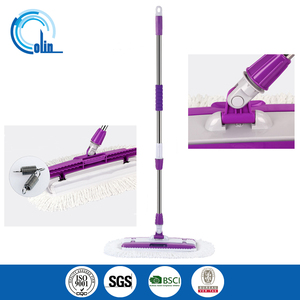 Vadrouille de <span class=keywords><strong>nettoyage</strong></span> de sol à usage domestique commerciale <span class=keywords><strong>nettoyage</strong></span> rapide vadrouille plate vadrouilles à poussière sèches et humides avec tête en microfibre à manche télescopique - Product Image 6