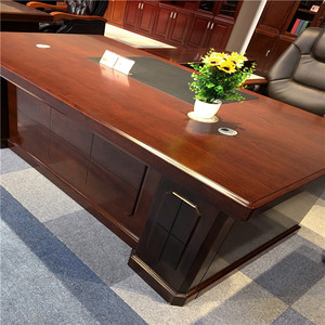 CEO tôi hình sang trọng bàn điều hành văn phòng bàn máy tính cổ điển truyền thống bằng gỗ quản lý bàn văn phòng Ông Chủ - Product Image 5