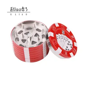 Erliao 3 Lớp Poker Chip Phong Cách Thảo Mộc Thuốc Lá Máy Xay Máy Hút Thuốc Phụ Kiện Ống Hút Tiện Ích Đỏ/Xanh/Đen