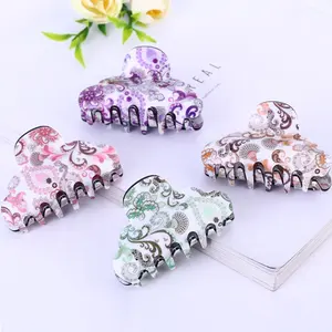 Móng Vuốt Tóc Phong Cách Trung Quốc Kết Hợp Màu Sắc Acrylic Tóc Claw Clips Đám Mây Hạt Thiết Kế Kích Thước Lớn Phụ Kiện Tóc