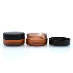 Vente en gros 10g 10ml 15ml 15g 20ml 20g 20g Crème pour le visage vide Lotion en plastique ambré Récipients de crème cosmétique Pot en plastique avec bouchon noir - Product Image 6