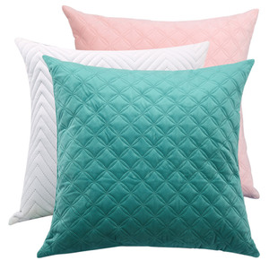 Custom Quilting Velvet <strong>Throw</strong> <strong>Pillow</strong> Cover Pleated Velvet <strong>Pillow</strong> Covers for Sofa - Product Image 3