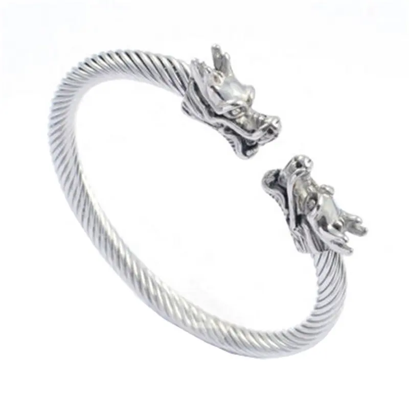 Top Koop Rvs Silver Dragon Armband Voor Mannen