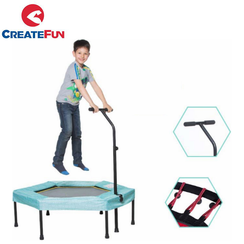 CreateFun Indoor Gym Hexagonal Octagon Shape Trampoline Adult Exercise Jump Mini Trampoline Fitness Gymnastics Trampoline Bed