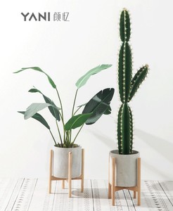 Wholesale Mid-Century Modern Wood Bamboo <strong>Plant</strong> <strong>Stand</strong> Small Mini <strong>Indoor</strong> Commercial Cement Holder Flower <strong>Pots</strong> &amp; Planters - Product Image 3