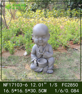 12.8" Antique Style Polyresin <strong>Monk</strong> Statue Eco-Friendly Waterproof Handmade Weather Resistant 'See No Evil' <strong>Monk</strong> Figurine - Product Image 3