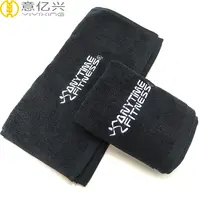 Promotionele Zwarte Kleur Aangepaste Gym Yoga Handdoek 150G Nek Handdoek Met Logo