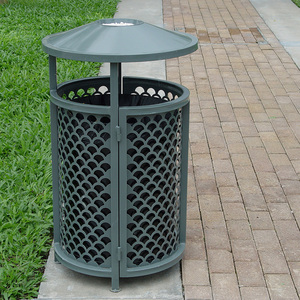 Poubelle à lamelles de cuisine, <span class=keywords><strong>conteneur</strong></span> de déchets, décoration en métal pour l'extérieur, <span class=keywords><strong>prix</strong></span> usine personnalisable - Product Image 2