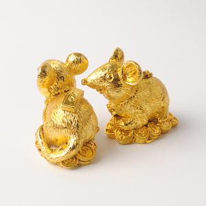 <span class=keywords><strong>Figurine</strong></span> Fengshui en polyrésine, décoration pour la maison, petite Statue d'animal, Rat souris - Product Image 3