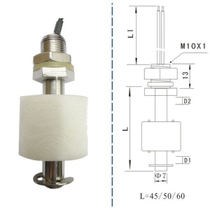 Interrupteur à flotteur magnétique en acier inoxydable M10 M12 à montage supérieur pour le contrôle du niveau d'eau, résistant aux hautes températures et aux hautes tensions - Product Image 6