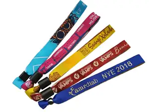 Bracelets en tissu tissé en tissu de festival bon marché personnalisés pour l'événement