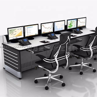 Console de salle de contrôle CCTV, design moderne, poste de travail en métal pour centre de commande, bureau ergonomique, hauteur réglable, ateliers