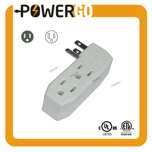 Prise murale à 3 voies - Adaptateur de prise murale triple à forme verticale pour derrière les meubles - Emplacements multi-prises - Product Image 5