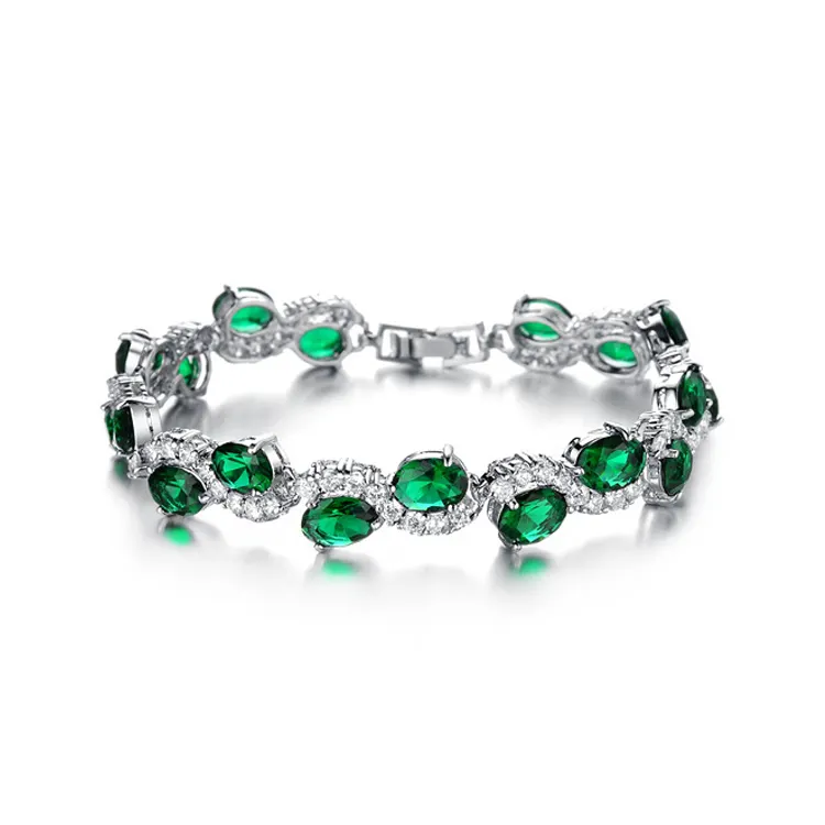 Wostu — Bracelets à breloques en argent Sterling 925 pour femmes, bijoux de luxe en cristal CZ Zircon idéal pour les mariages