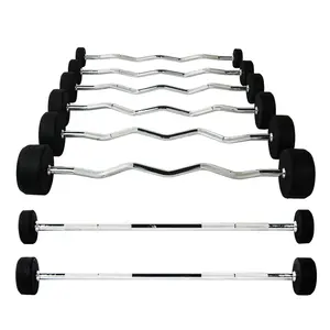 Hoge Kwaliteit Gym Apparatuur Ronde Rubber Barbell Voor Bodybuilding