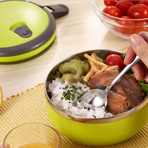 Hign chất lượng màu hình tròn thép không gỉ Bento Hộp Ăn Trưa với khóa cho trẻ em và Cán Bộ thép tiffin hộp lidl - Product Image 3