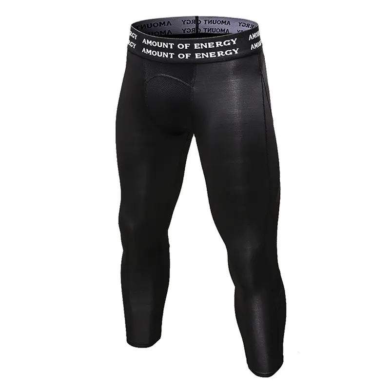 Wholesale Men's Compression Pants Running Tights 3/4 Shorts Gym Leggings Baselayer Cool Dry Sports Pants Fitness Clothing