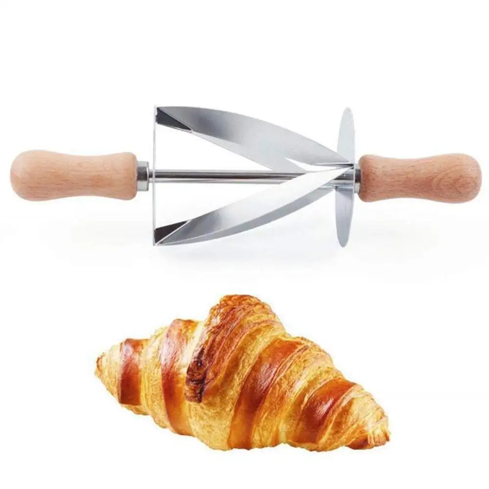 Cortador de masa de Croissant, rodillo de Croissant, cortador prensado de galletas, rodillo de masa de acero inoxidable