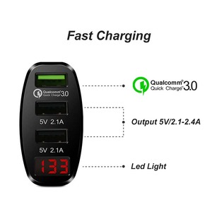 Xiaomi — téléphone <span class=keywords><strong>Portable</strong></span> de voyage à affichage LED, QC3.0, <span class=keywords><strong>avec</strong></span> 3 ports USB, chargeur de voiture - Product Image 6