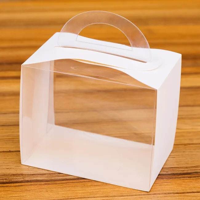 Papier Bruidstaart Slice Box Verpakking Met Handvat