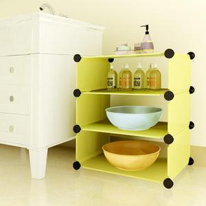 Cube DIY Modular Storage Rack Closet Organizer <strong>Bathroom</strong> <strong>Plastic</strong> <strong>Cabinet</strong> for Laundry - Product Image 6