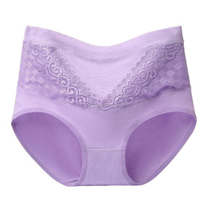Las mujeres de cintura alta de algodón transpirable Plus tamaño Control de la <span class=keywords><strong>panza</strong></span> de encaje de algodón de las mujeres de - Product Image 4