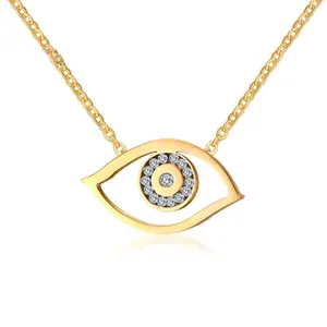 2020 di modo Di Cristallo Evil Eye Ciondolo In Acciaio Inox Collana 14K Oro Strass Dell'occhio diabolico Dei Monili del Diamante delle Donne