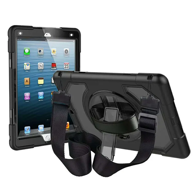 360 Degree Rotating Hand Strap Bracket belt shockproof Kickstand tablet case for ipad mini 4 case
