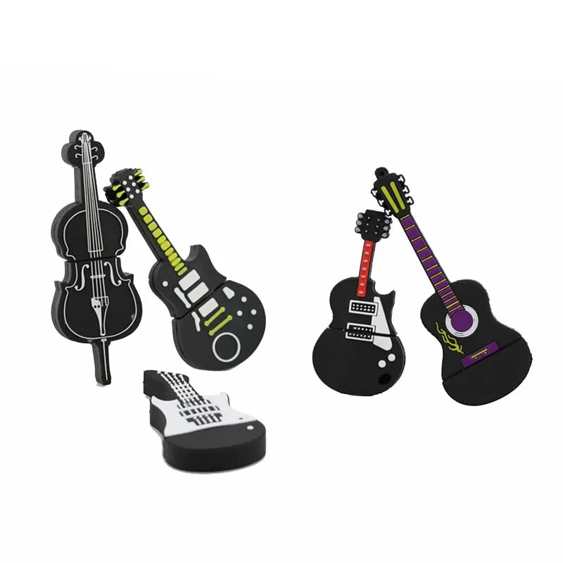 PVC Cartoon Musical Guitar Violin Piano USB flash drive Harmonica Music Note High Speed Pendriver Pen Drive