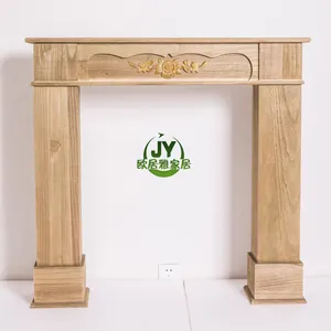 Cheapest Home Decoration Hand Carved wooden Fireplace, Solid Paulownia Wooden Fireplace Mantel