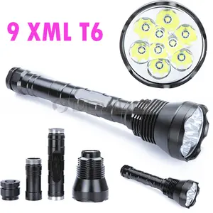 10000LM Hợp kim nhôm sáng cao LED Torch ánh sáng sạc cắm trại đèn pin