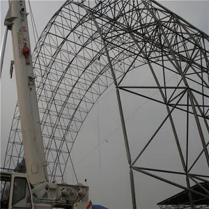 Prefabricated large span steel space frame structure coal storage shed