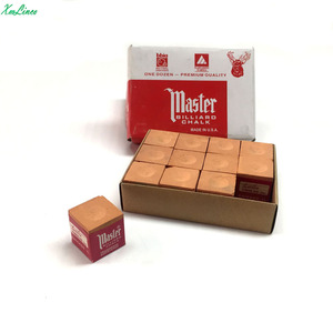 Craie de billard Lincos Master, boîte de 12 pièces, marron, durable, pour les jeux de snooker et de billard - Product Image 1