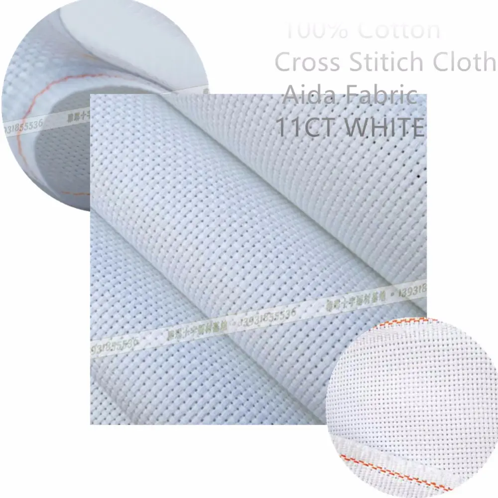 Vendita calda 100% Cotone Croce Stitich Stoffa Aida 11CT BIANCO prezzo dalla Cina continentale