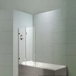 Écran de douche fixe en verre trempé au design moderne Écran de douche pivotant sans cadre pour baignoire