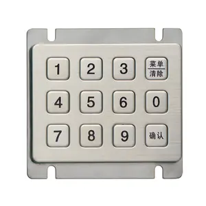 Teclado numérico programable de acero inoxidable, resistente al vandalismo, 12 teclas, para estación total - Product Image 1