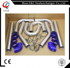 INTERCOOLER TUBO 2 "2.5" 3 "3.5" 4 "IN ALLUMINIO PIPING + T-CLAMPS + TUBI FLESSIBILI di SILICONE - Product Image 2