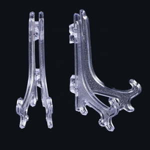 3 Inch Foldable Plastic Clear/Black Plastic Display <strong>Stand</strong> <strong>Easel</strong> for Photo Frame/Phone Case Holder - Product Image 2