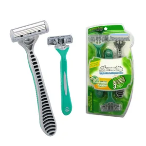 Triple Blade Razor Head 3 Pcs Per Blister Card Package Disposable Shaving Machine Man and Lady Super Stainless Steel 50000PCS